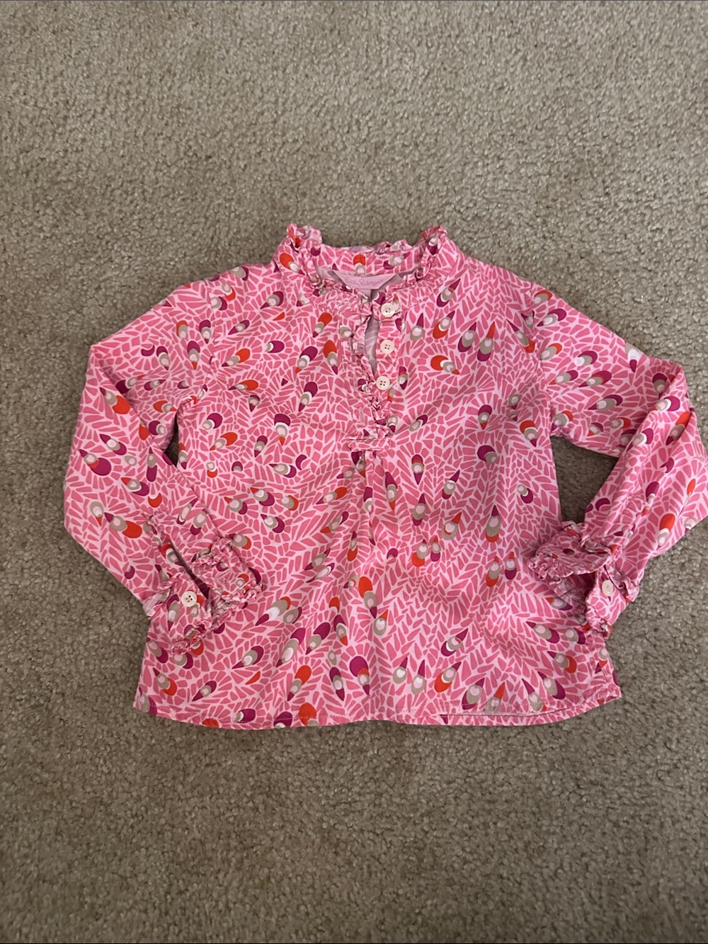 Lilly Pulitzer girls size 4 ruffle tunic shirt